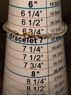 Crystal Bead Bracelet with Gold Clasp and 14K accents - Clear